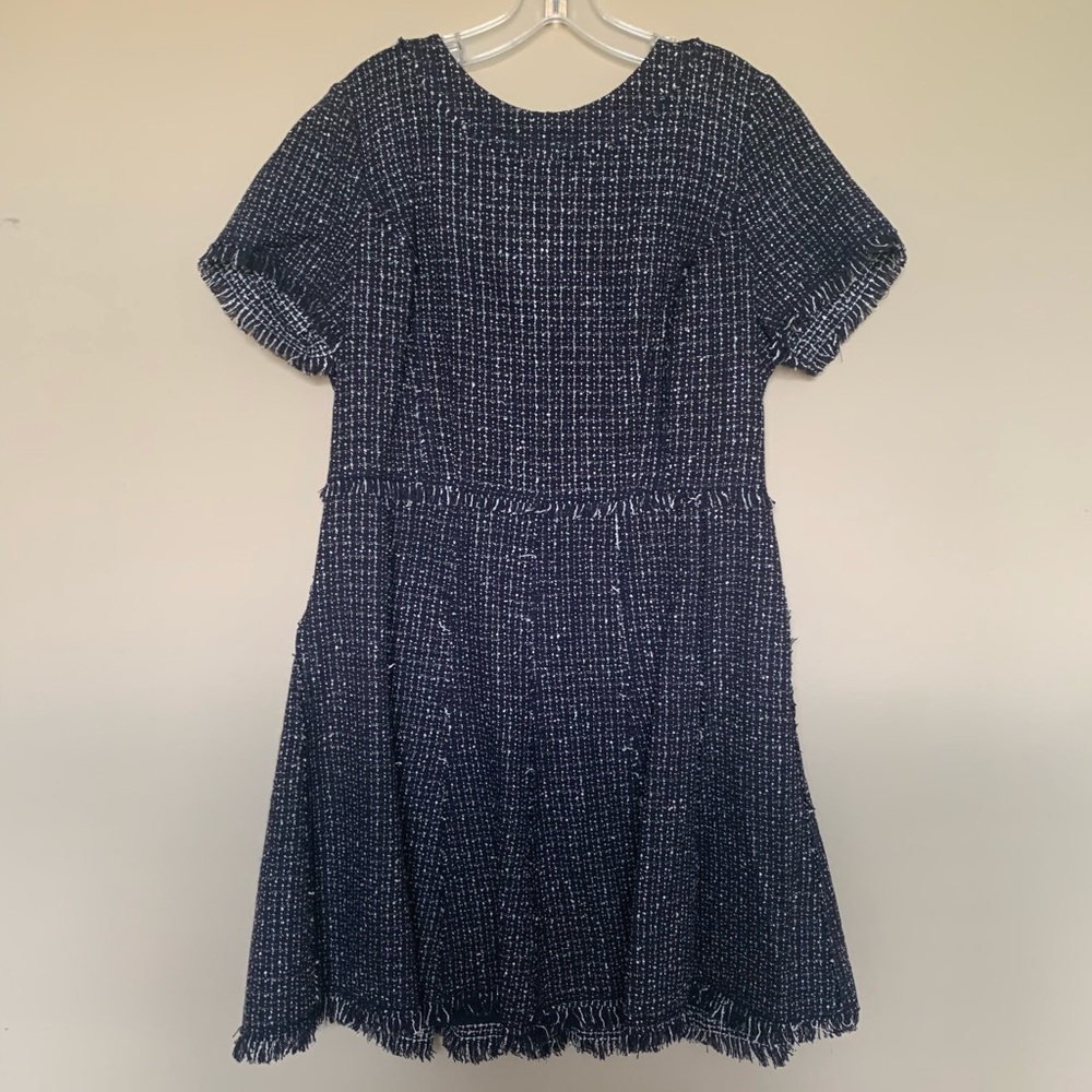 Eliza J navy tweed dress